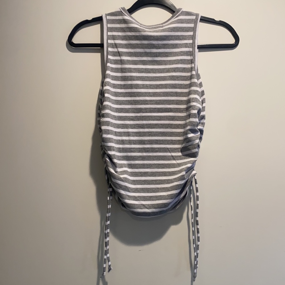 FADED ROSE SLEEVELESSStriped side Drawstring Tank Top - Picture 8 of 16
